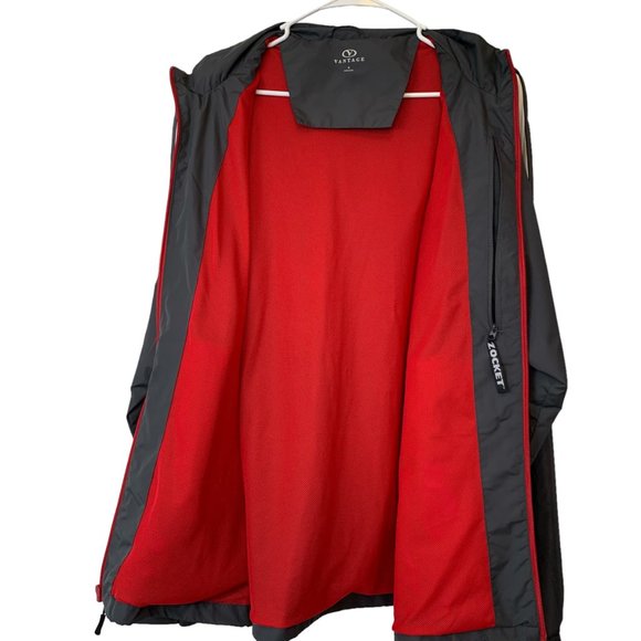 Vantage Windbreaker Unisex Adult XL "Scarlet Pearl" Monogram Hooded Gray/Red - Picture 3 of 15